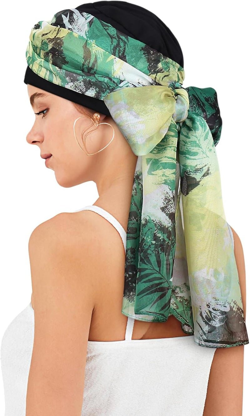 Awefeel Chemo Hats for Women – Extra Long 47" Chiffon Scarf – Soft Cancer Headwear for Hair Loss – Stylish Chemo Caps - Image 3
